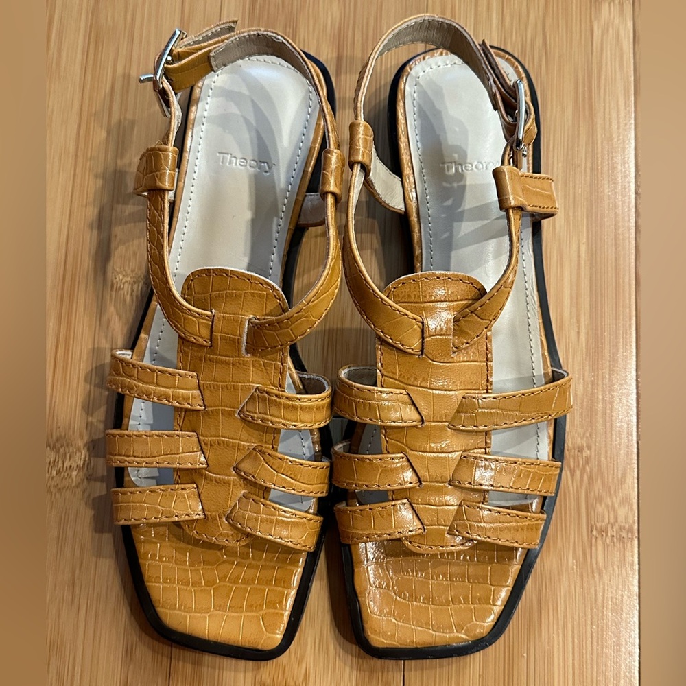 Theory Multi-Band Tan Sandals